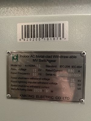 KYN28A-12 Lv zurücknehmbare Schaltanlage der Schalter-Platten-6KV